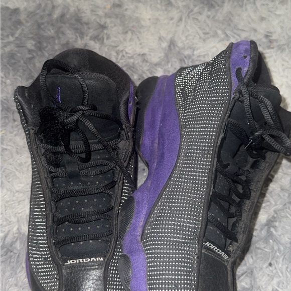 Jordan Retro Black and Purple High-Tops - Picture 6 of 7